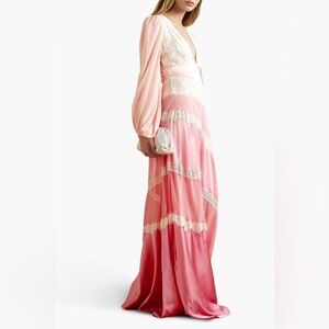 Loveshackfancy Kinsler Paneled Satin Gown